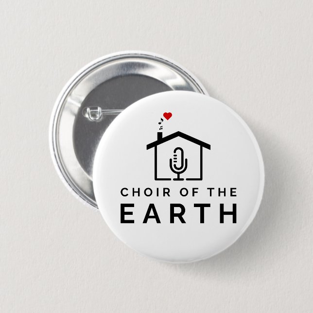 Choir of the Earth logo - white -  2 Inch Round Button (Front & Back)