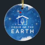 Choir of the Earth Logo - Winter Christmas - Blue Ceramic Ornament<br><div class="desc">Celebrate the joy of music and togetherness this winter season with this Choir of the Earth ceramic ornament, new for 2024. Adorned with delicate snowflakes and twinkles on a festive blue background, this versatile decoration is perfect for brightening your home during Christmas, Hanukkah, or any winter celebration. Ideal for Choir...</div>
