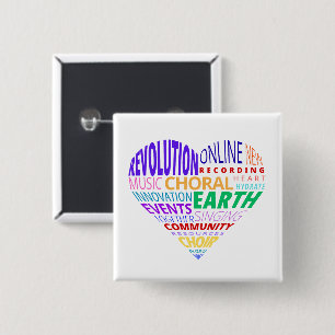 Choir of the Earth Word Cloud 2 Inch Square Button