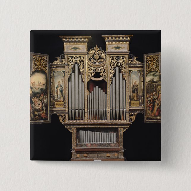 Choir organ with open panels 2 inch square button (Front)