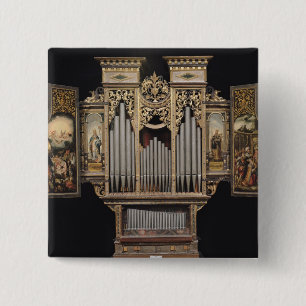 Choir organ with open panels 2 inch square button
