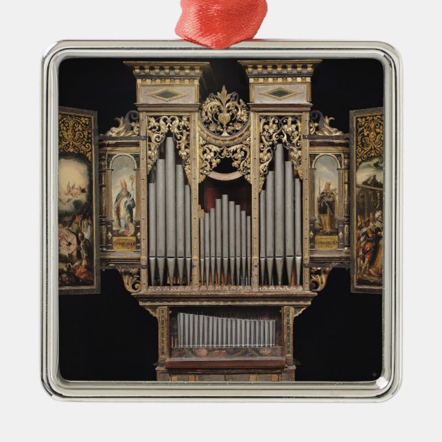 Choir organ with open panels metal ornament (Front)