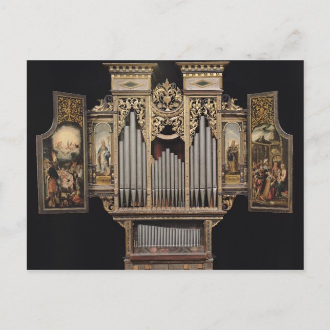 Choir organ with open panels postcard (Front)