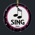 Choir Sing Personalized Music Christmas Ornament<br><div class="desc">Give this Choir music Christmas ornament to the singer or Choir director.  Great for show choir groups,  school chorus,  church choir or a music vocalist as a recognition gift.  Add a personalized name.</div>