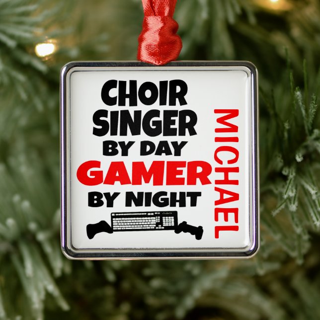 Choir Singer Player Gamer Metal Ornament (Tree)