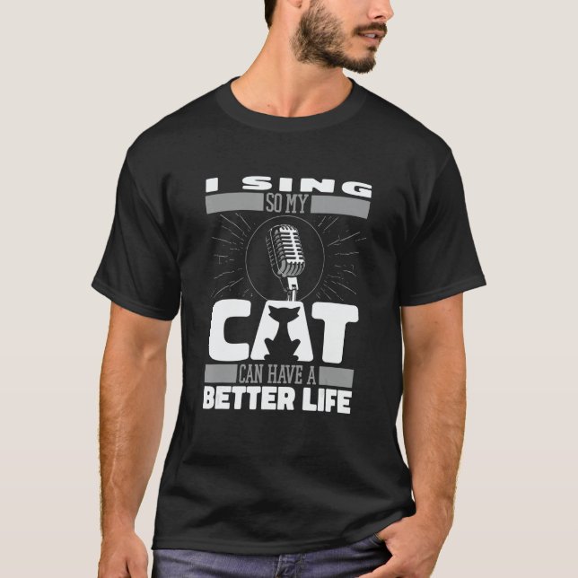 Choirmaster Cat Singing   Singer Choir Director T-Shirt (Front)