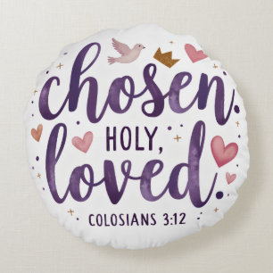 Choisi Saint Aimé Coussin Rond Verset Biblique