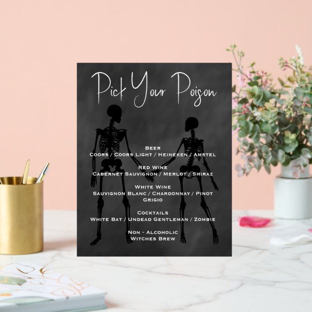 Choisir votre poison Squelette Mariage menu (Mariage)