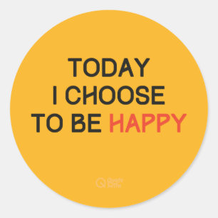 Choisissez d'être Happy Affirmation Sticker Jaune