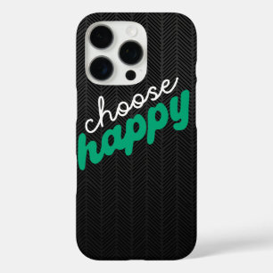 Choisissez Happy Modern Black Motif coque iphone