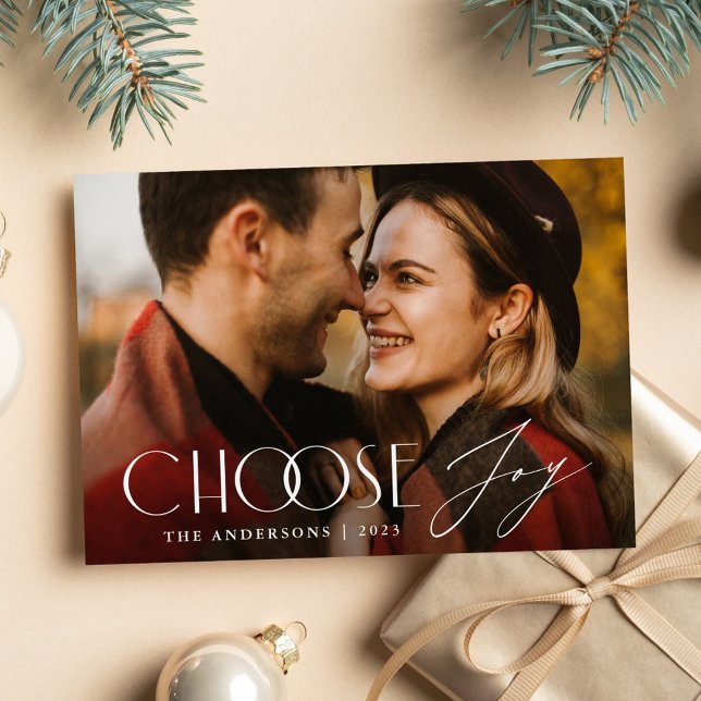 Choisissez Joy Modern Holiday Carte photo (Créateur téléchargé)