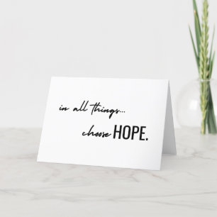 choisissez l'espoir. en toutes choses. Cartes de n