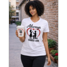Choisissez toujours le T-shirt V-Neck féminin Love