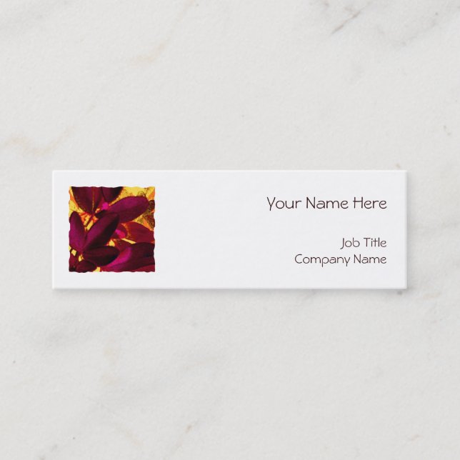 Choisya Autumn square template white skinny Mini Business Card (Front)