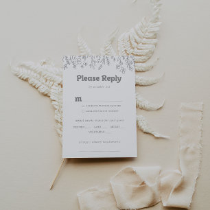 Choix de menu de mariage à fleurs sauvages grises