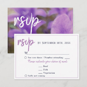 Choix de menu de mariage floral Fleur Violette