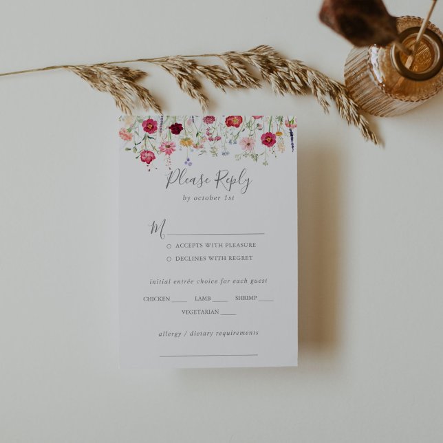 Choix du menu du Mariage Fleur sauvage multicolore (Créateur téléchargé)