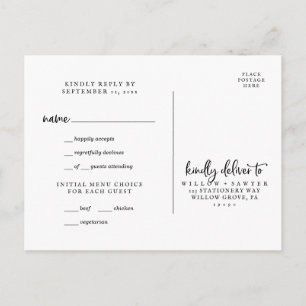 Choix du menu rustique Script RSVP