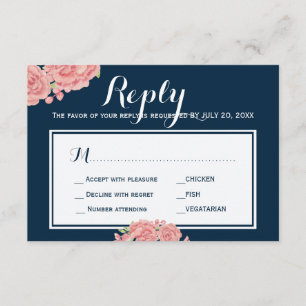 Choix du repas de réponse mariage de la marine à l