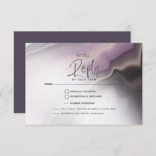 CHOIX DU REPAS RSVP Plum violet en marbre d'aéro