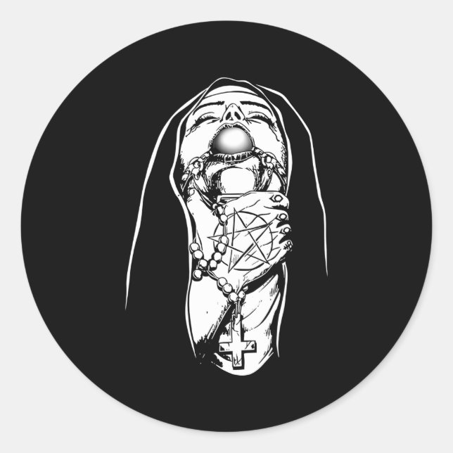 Choked Up Nun Classic Round Sticker (Front)