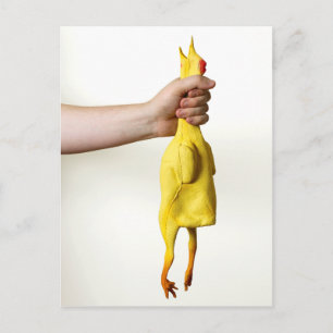 Choking the chicken postcard