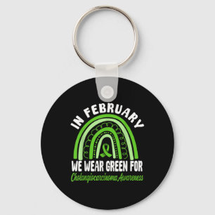 Cholangiocarcinoma Awareness Wear Green Ribbon Keychain