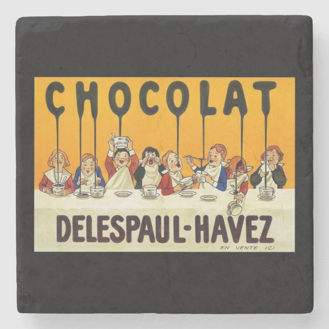 Cholat Delespaul Havez Children with Cocoa Syrup Stone Coaster (Front)