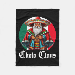 Cholo Christmas - Cholo Claus - Fun Mexican Santa Fleece Blanket