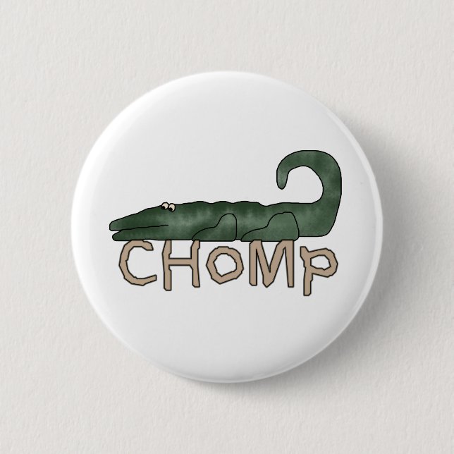 Chomp Alligator Tshirts and Gifts 2 Inch Round Button (Front)