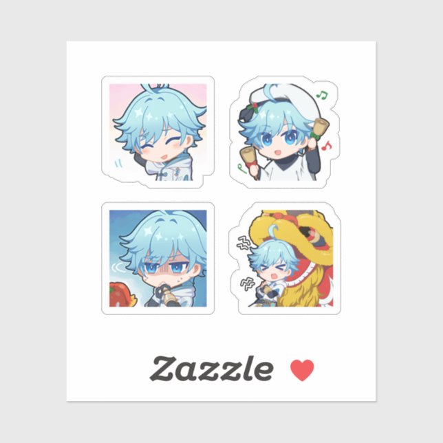 Chongyun Genshin Impact 4 Pack Sticker Sheet (Sheet)
