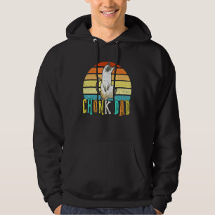 Chonk Cat Dad Meme Retro Style Daddy Cats Memes Hoodie