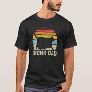 Chonk Cat Dad Scale Meme Funny Retro Style Daddy C T-Shirt