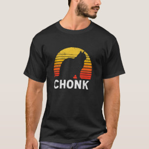 Chonk Cat Funny Fat Cats Meme Retro Cats Joke Kitt T-Shirt
