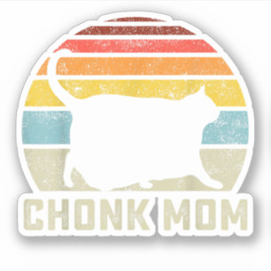 Chonk Cat Mom Scale Meme Funny Retro Style Mommy C