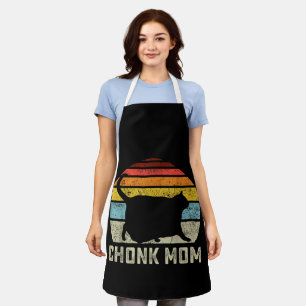 Chonk Cat Mom Scale Meme Funny Retro Style Mommy C Apron