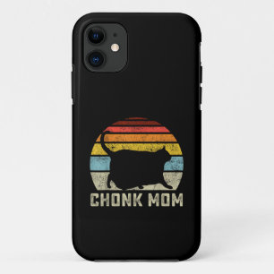 Chonk Cat Mom Scale Meme Funny Retro Style Mommy C iPhone 11 Case