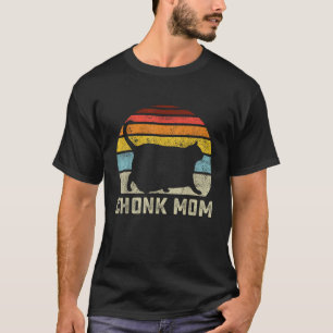 Chonk Cat Mom Scale Meme Funny Retro Style Mommy C T-Shirt
