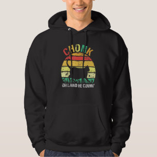 Chonk Cat Retro Vintage Meme Oh Lawd He Comin Hoodie