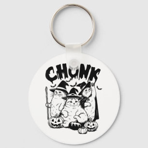 Chonk Cat Witch Halloween Spooky Season Fat-cat Me Keychain