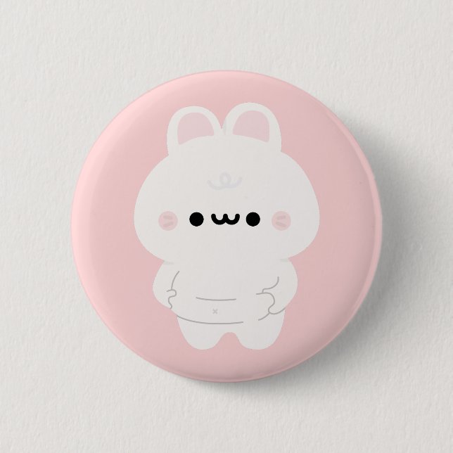 Chonky Bunny 2 Inch Round Button (Front)