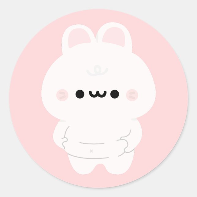 Chonky Bunny Classic Round Sticker (Front)