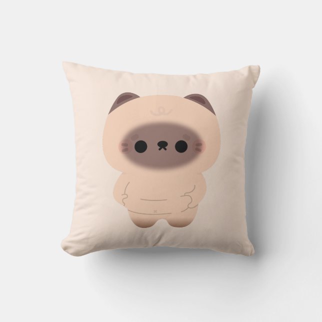 Chonky Cat Throw Pillow (Front)