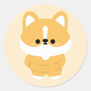 Chonky Corgi Classic Round Sticker