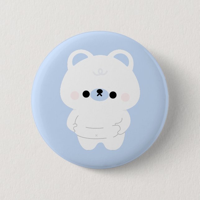 Chonky Polar Bear 2 Inch Round Button (Front)