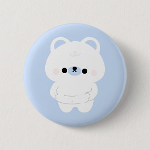 Chonky Polar Bear 2 Inch Round Button