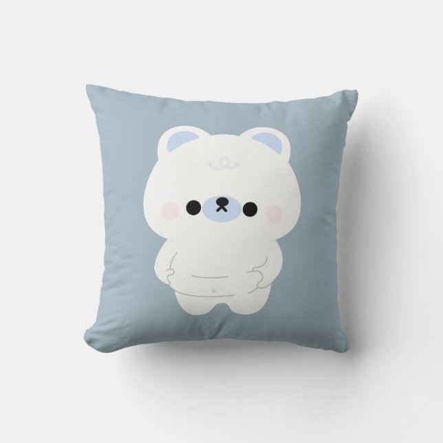 Chonky Polar Bear Throw Pillow (Front)