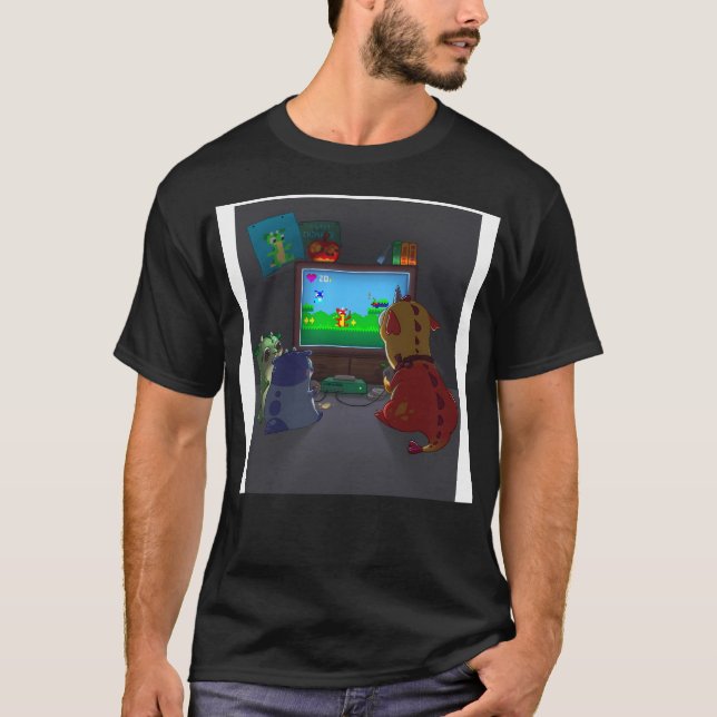 Chonkys Playing Video Games T-Shirt (Front)