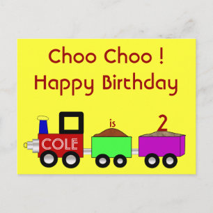 Choo Choo Happy Birthday!! postcard