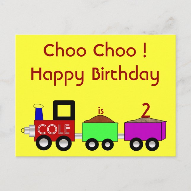 Choo Choo Happy Birthday!! postcard (Front)